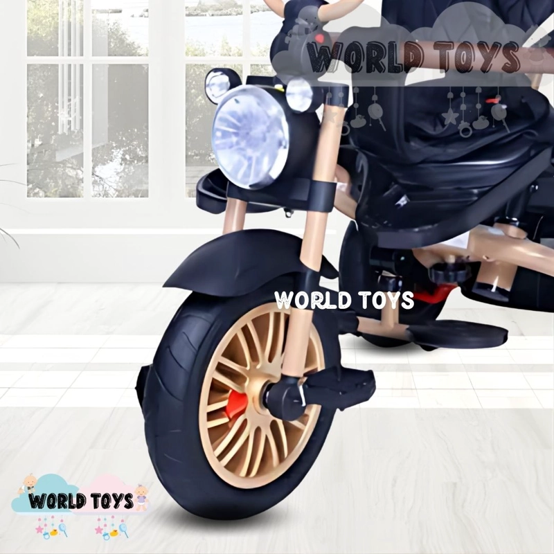 TRICICLO BABY TOYS WALK NEGRO GUIADOR - 3