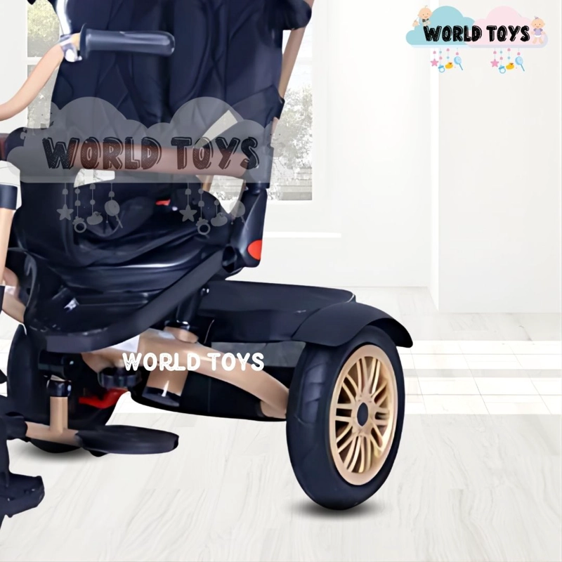 TRICICLO BABY TOYS WALK NEGRO GUIADOR - 4
