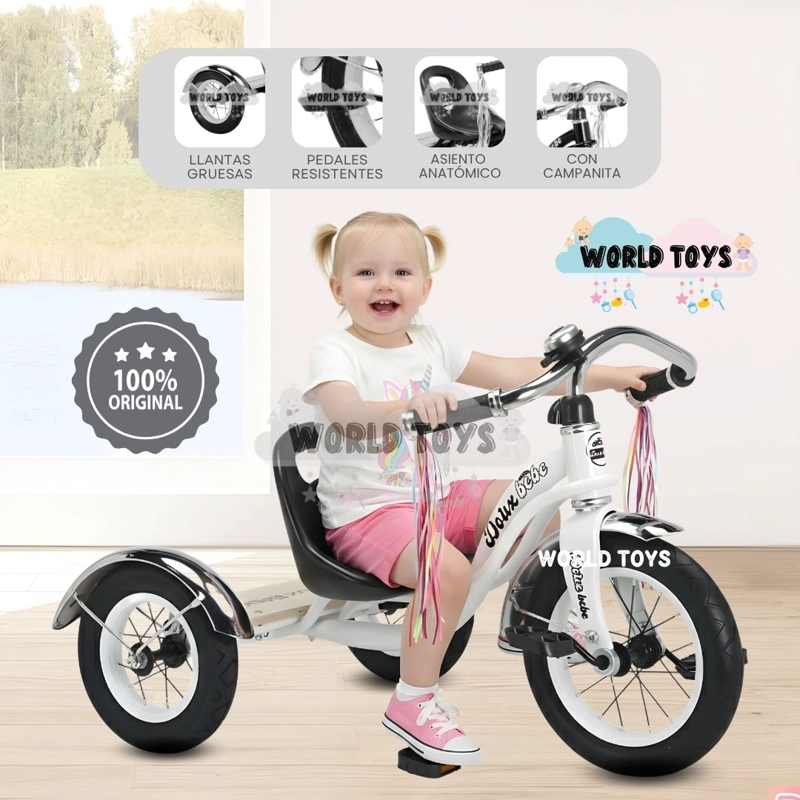 TRICICLO BABY CAKEPOP BLANCO CHAVITO VINTAGE - 1