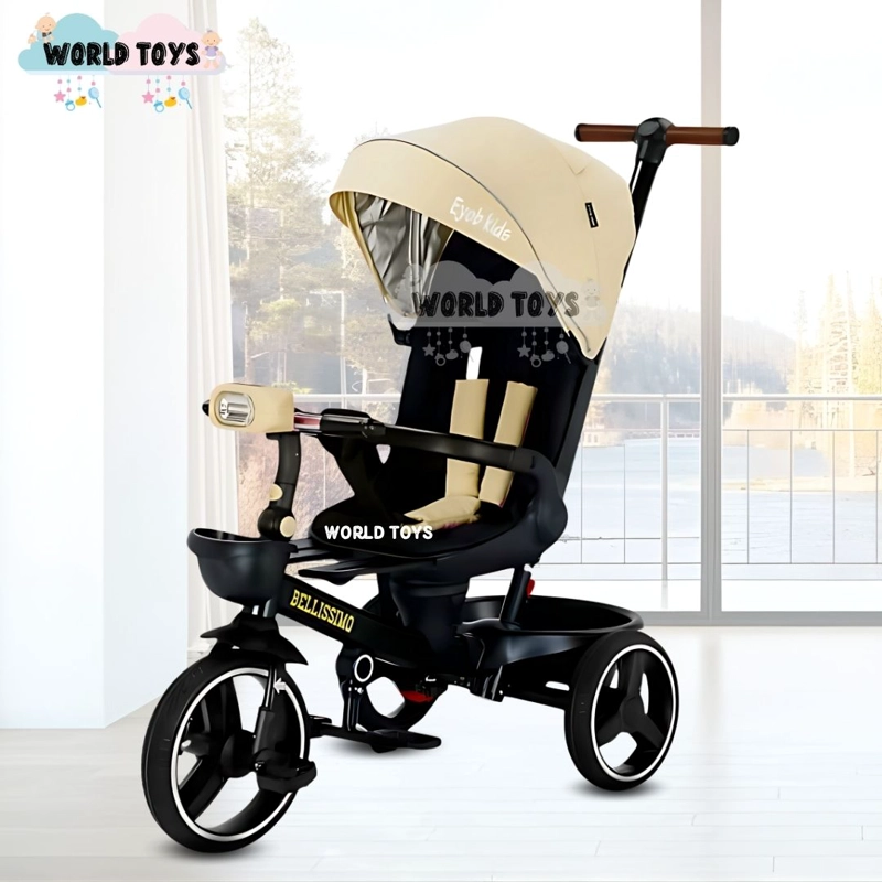 TRICICLO BEAUTIFUL BELLISSIMO BEIGE GUIADOR ITALIANO - 2