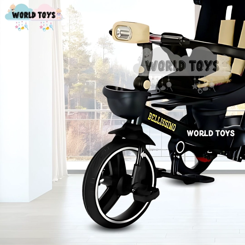 TRICICLO BEAUTIFUL BELLISSIMO BEIGE GUIADOR ITALIANO - 3