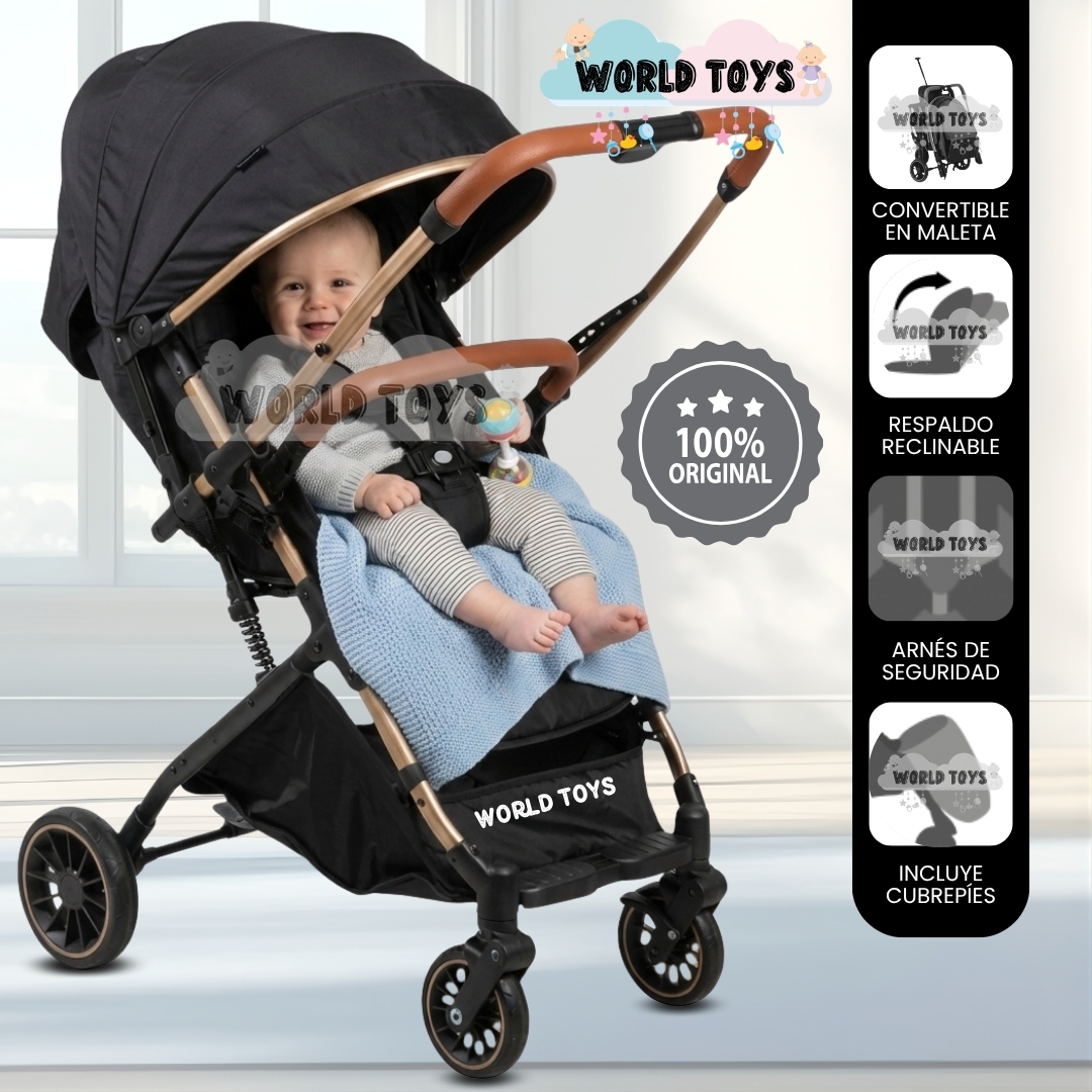 COCHE TRAVEL SYSTEM BABY EVO NEGRO MALETA LUJO - 1