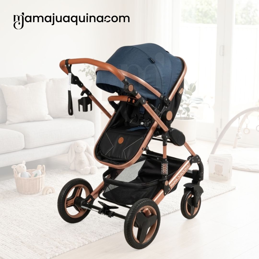 COCHE CUNA EBABY SAGIRA AZUL EDICIÓN LIMITADA - 5