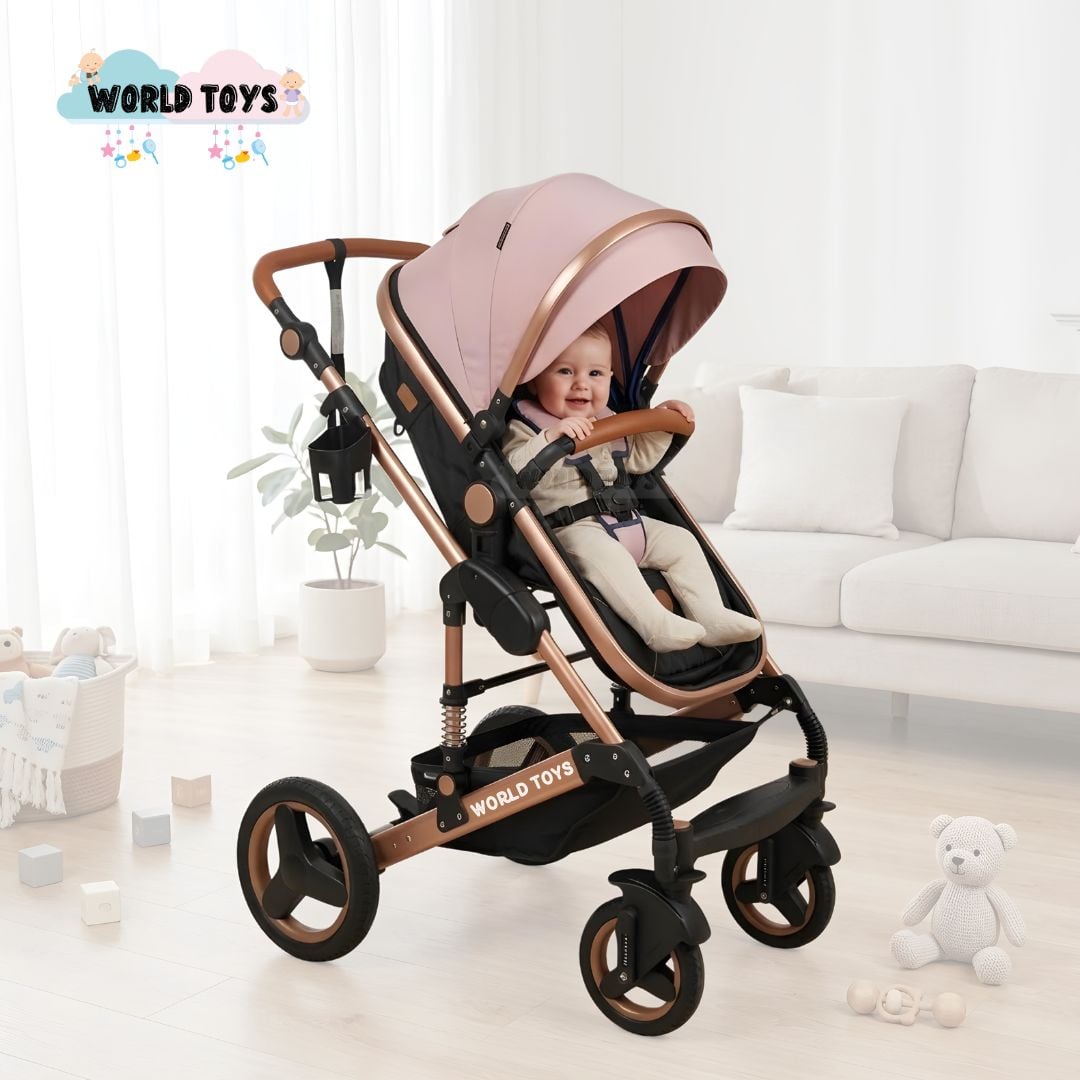 COCHE CUNA EBABY SAGIRA ROSA EDICIÓN LIMITADA - 3