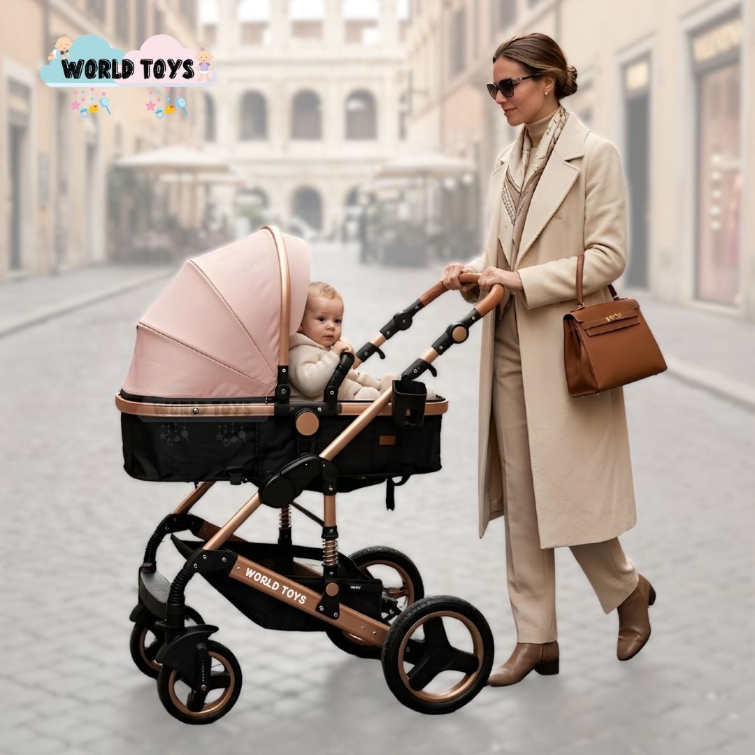 COCHE CUNA EBABY SAGIRA ROSA EDICIÓN LIMITADA - 4