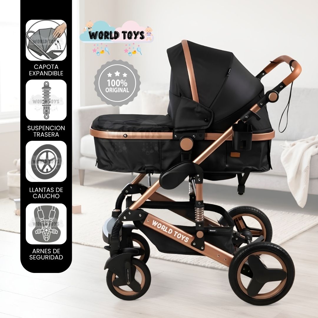 COCHE CUNA KIDS SAGIRA NEGRO EBABY EDICIÓN LIMITADA - 2