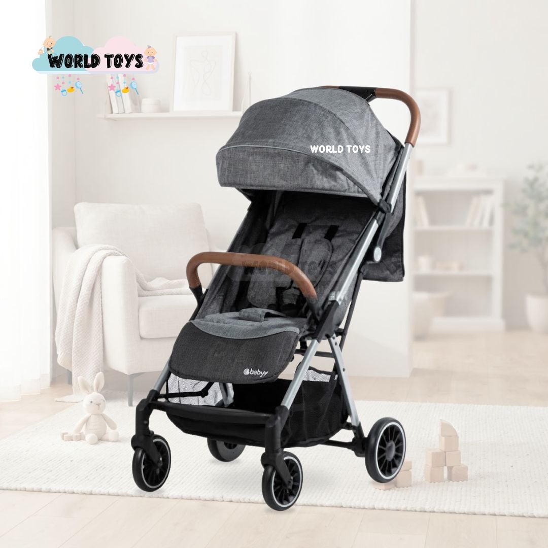 COCHE MALETA PARA BEBÉ «SAFFE» DE FÁCIL PLEGADO GRIS - 5