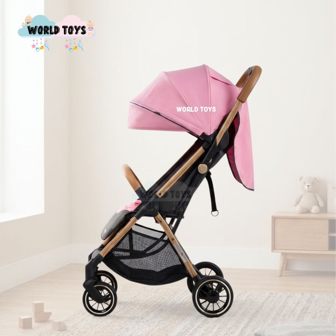 COCHE MALETA PARA BEBÉ «SAFFE» DE FÁCIL PLEGADO ROSA - 4
