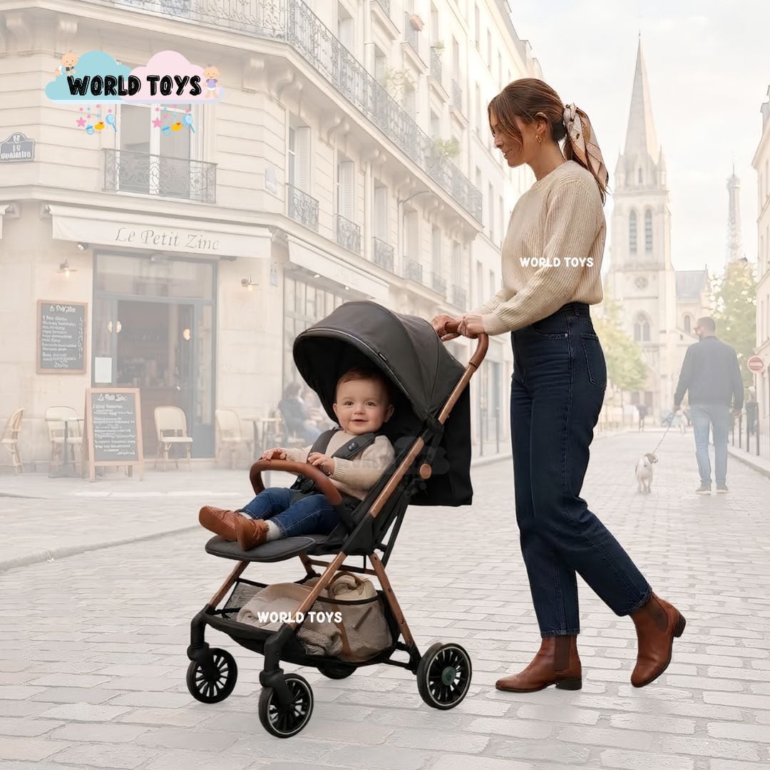 COCHE MALETA PARA BEBÉ «SAFFE» DE FÁCIL PLEGADO NEGRO - 3