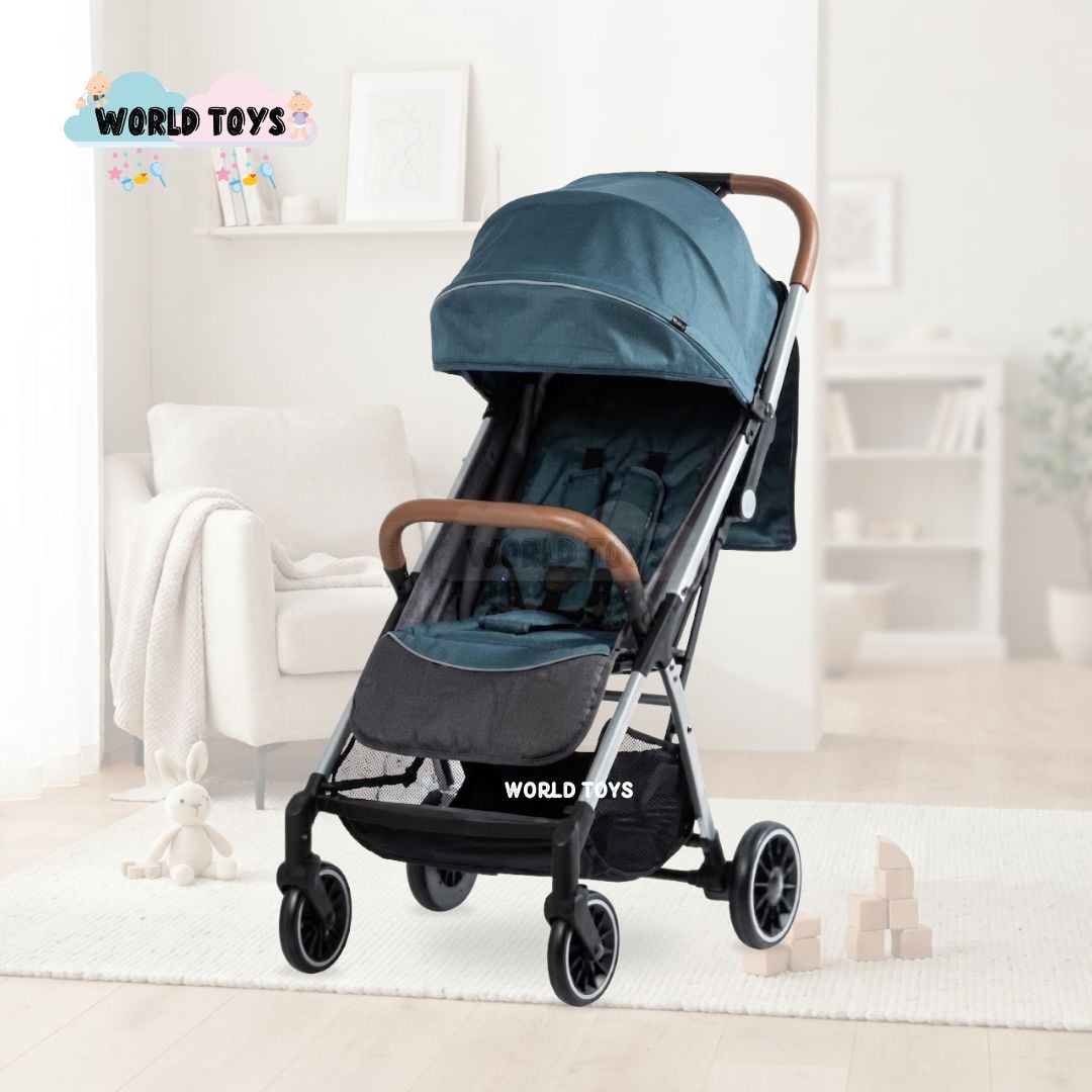 COCHE MALETA PARA BEBÉ «SAFFE» DE FÁCIL PLEGADO AZUL - 5