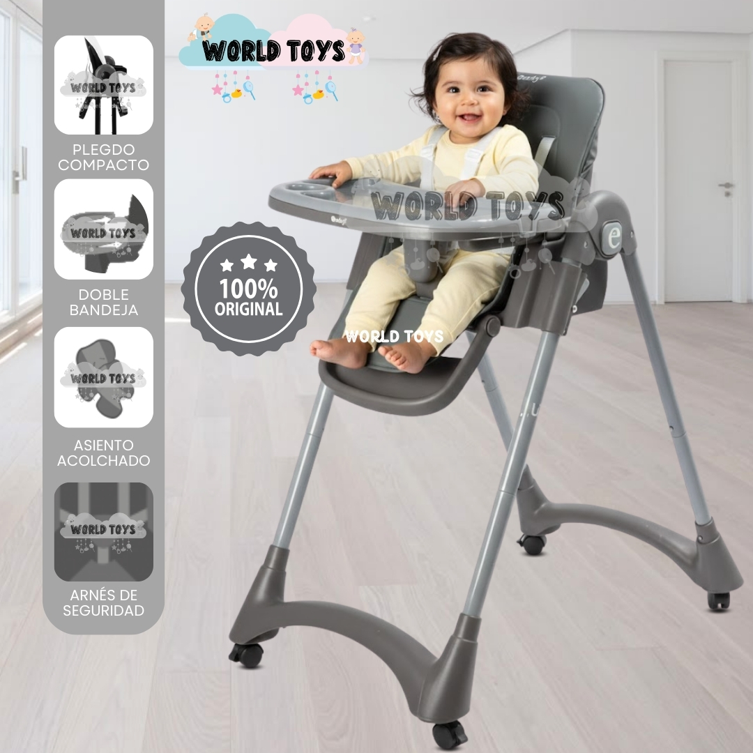 SILLA DE COMER PLEGABLE «ALAI» GRIS - 1