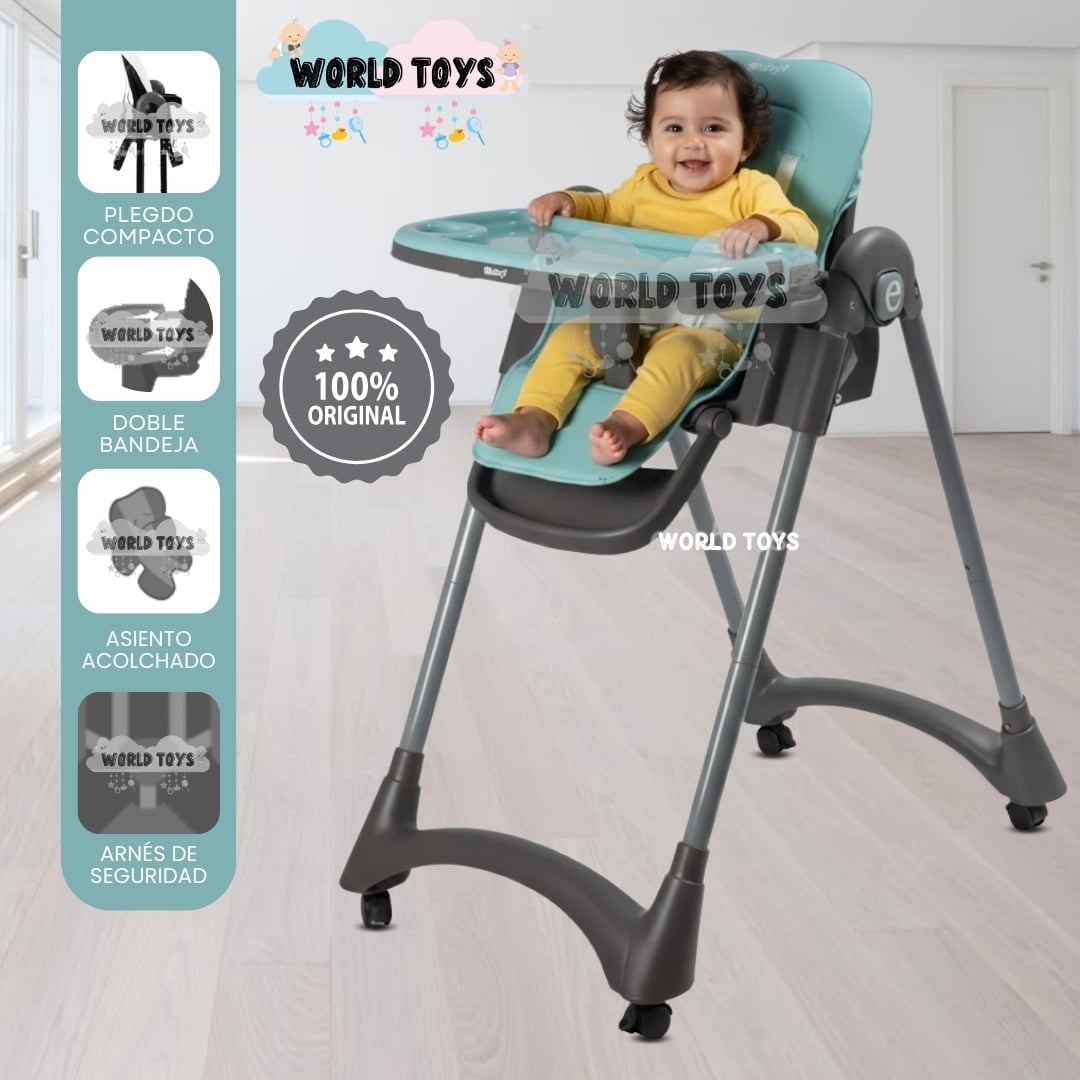 SILLA DE COMER PLEGABLE «ALAI» CELESTE - 1