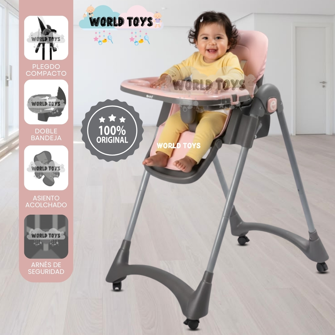 SILLA DE COMER PLEGABLE «ALAI» ROSA - 1