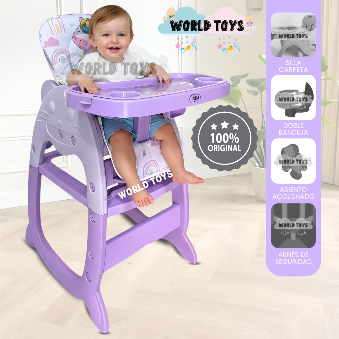 SILLA DE COMER CARPETA «GATTITO II» EDICIÓN LIMITADA MORADO - 1