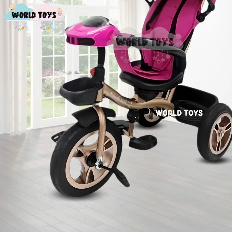 TRICICLO GUIADOR GIRATORIO «GOLDEN SPEED» PREMIUM PINK - 3