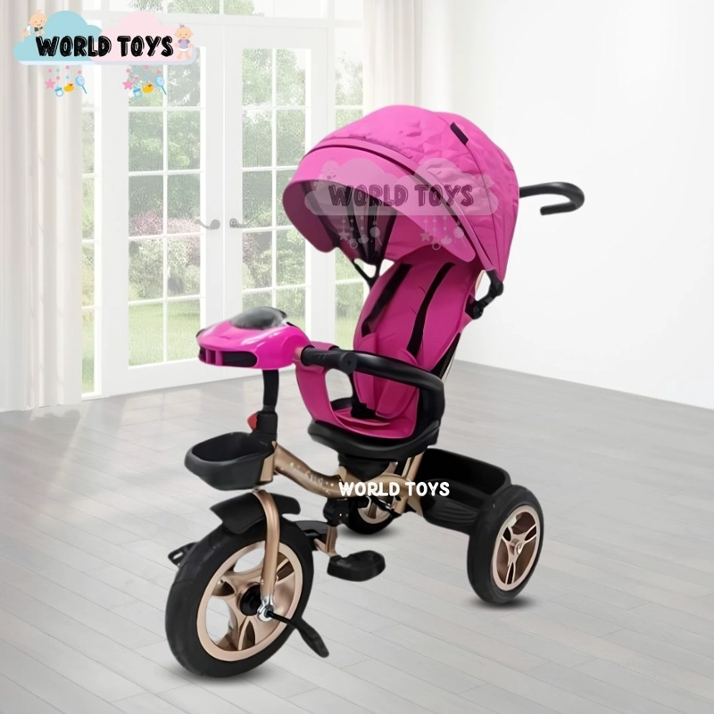 TRICICLO GUIADOR GIRATORIO «GOLDEN SPEED» PREMIUM PINK - 4
