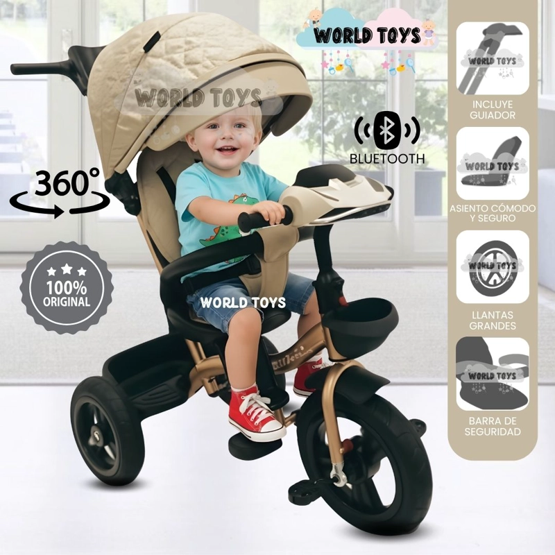 TRICICLO GUIADOR GIRATORIO «MAXUS» EDICIÓN LIMITADA BEIGE - 1