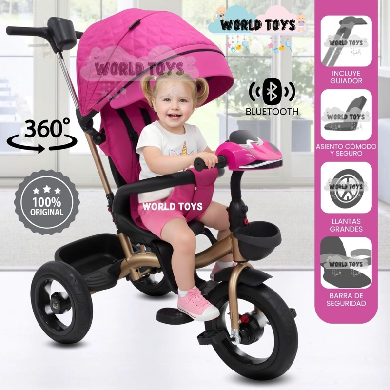 TRICICLO GUIADOR GIRATORIO «MAXUS» EDICIÓN LIMITADA ROSADO - 1
