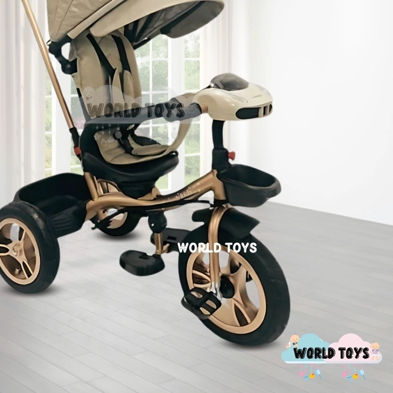 TRICICLO GUIADOR GIRATORIO «GOLDEN SPEED» PREMIUM BEIGE - 3