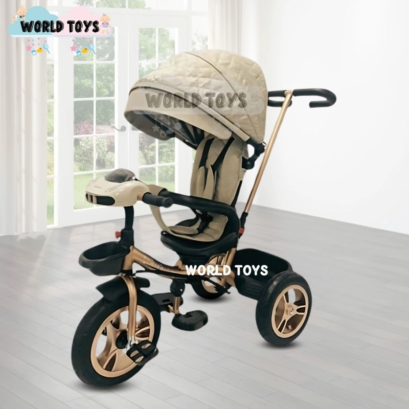 TRICICLO GUIADOR GIRATORIO «GOLDEN SPEED» PREMIUM BEIGE - 4