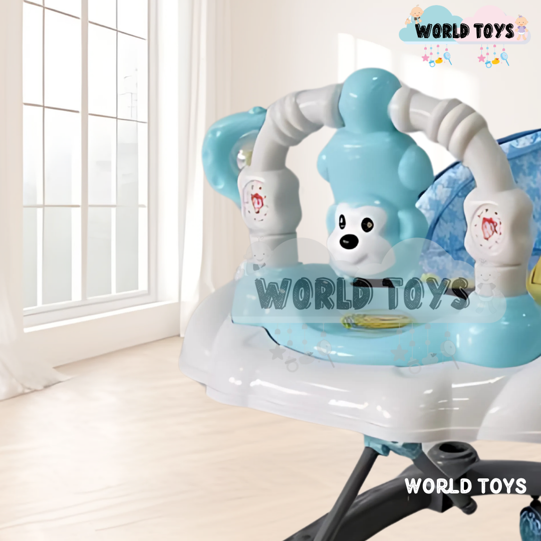 ANDADOR MUSICAL PLEGABLE «CUTE MONKEY» CON BLUETOOTH SKYBLUE - 2
