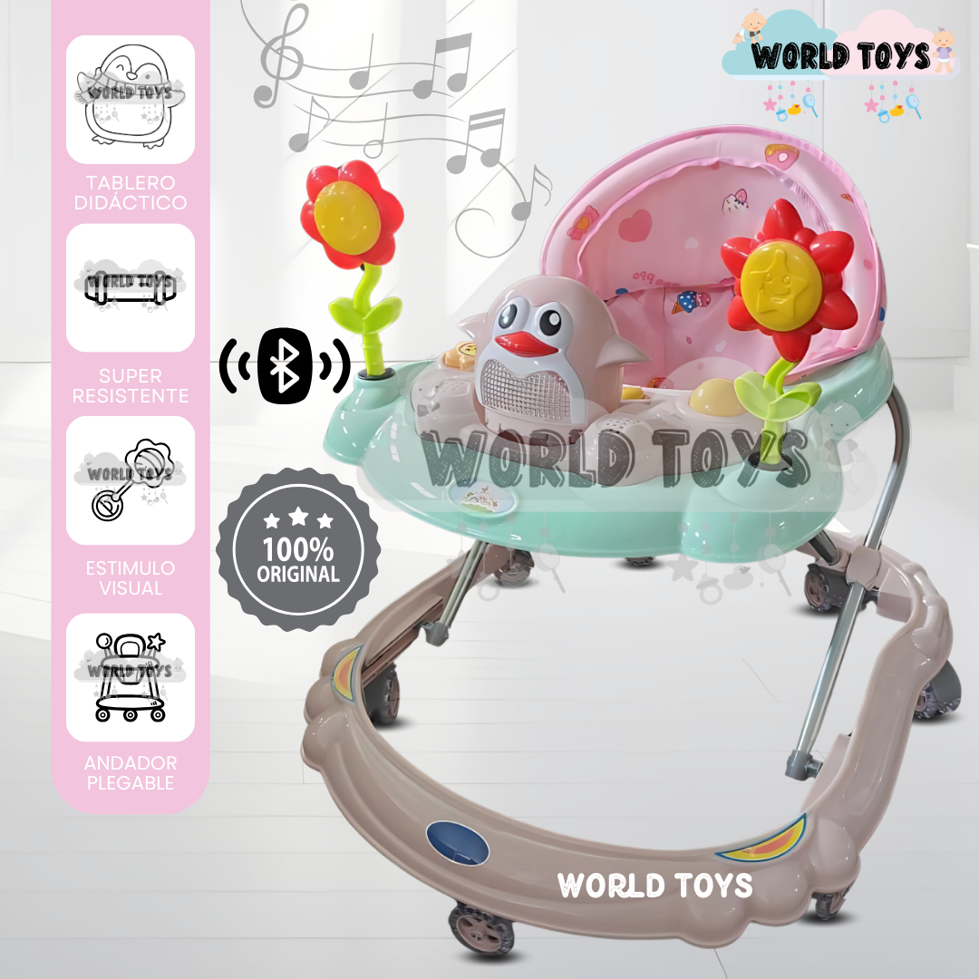 ANDADOR MUSICAL CON BLUETOOTH «HAPPY PENGUIN II» LIGHT PINK - 1