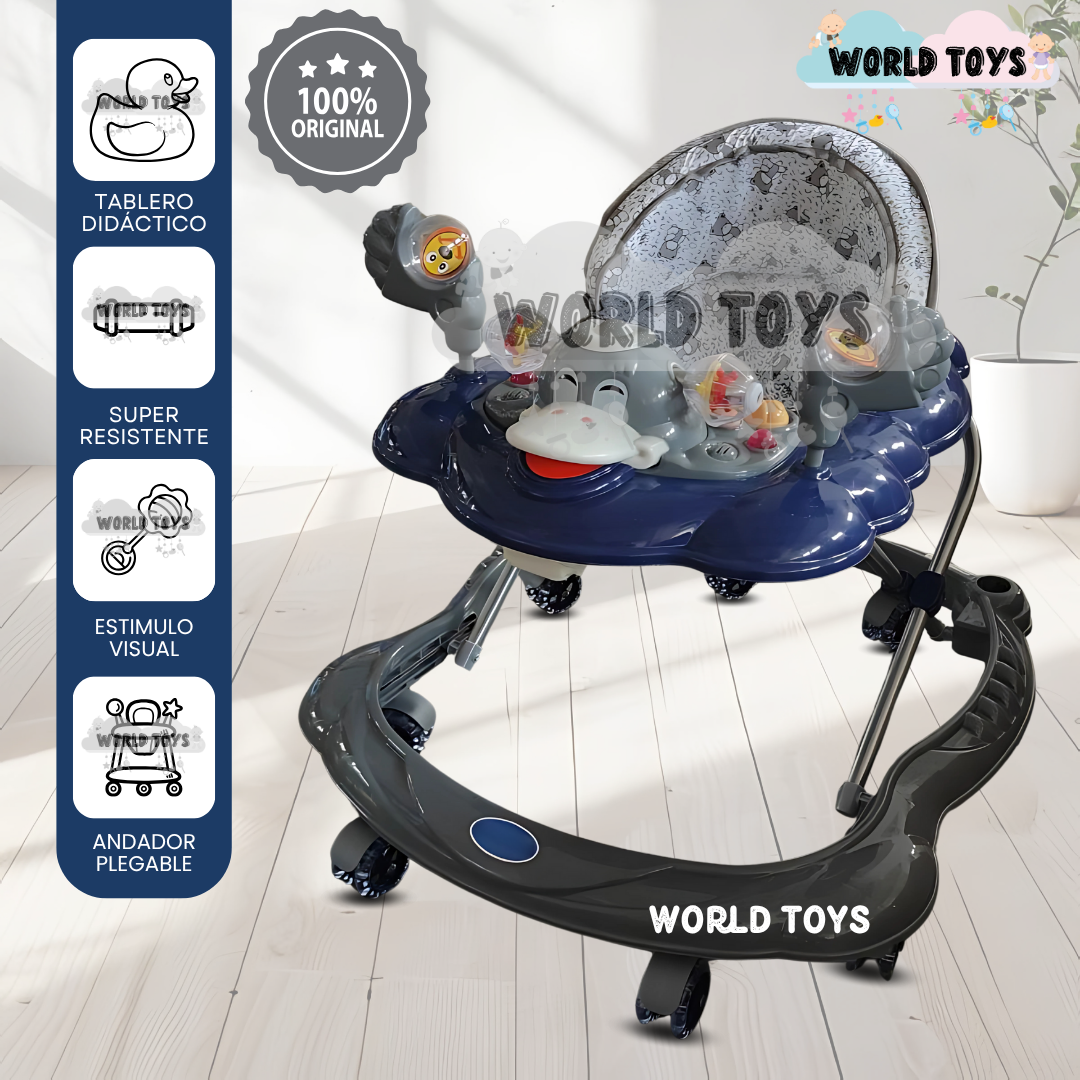 ANDADOR CON TABLERO MUSICAL «DUCKY PLUS» CON BLUETOOTH GRAY - 1