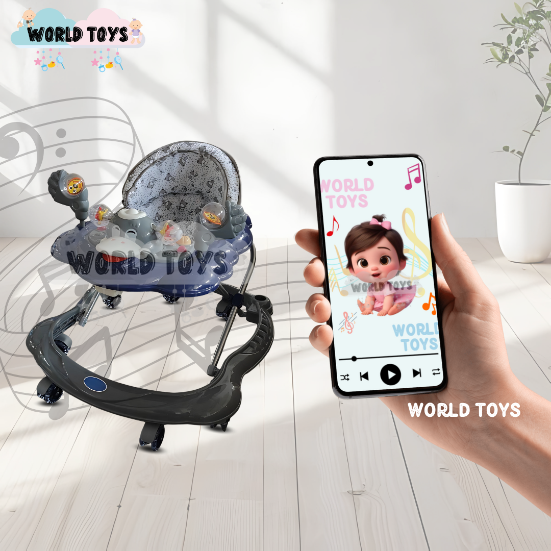 ANDADOR CON TABLERO MUSICAL «DUCKY PLUS» CON BLUETOOTH GRAY - 5