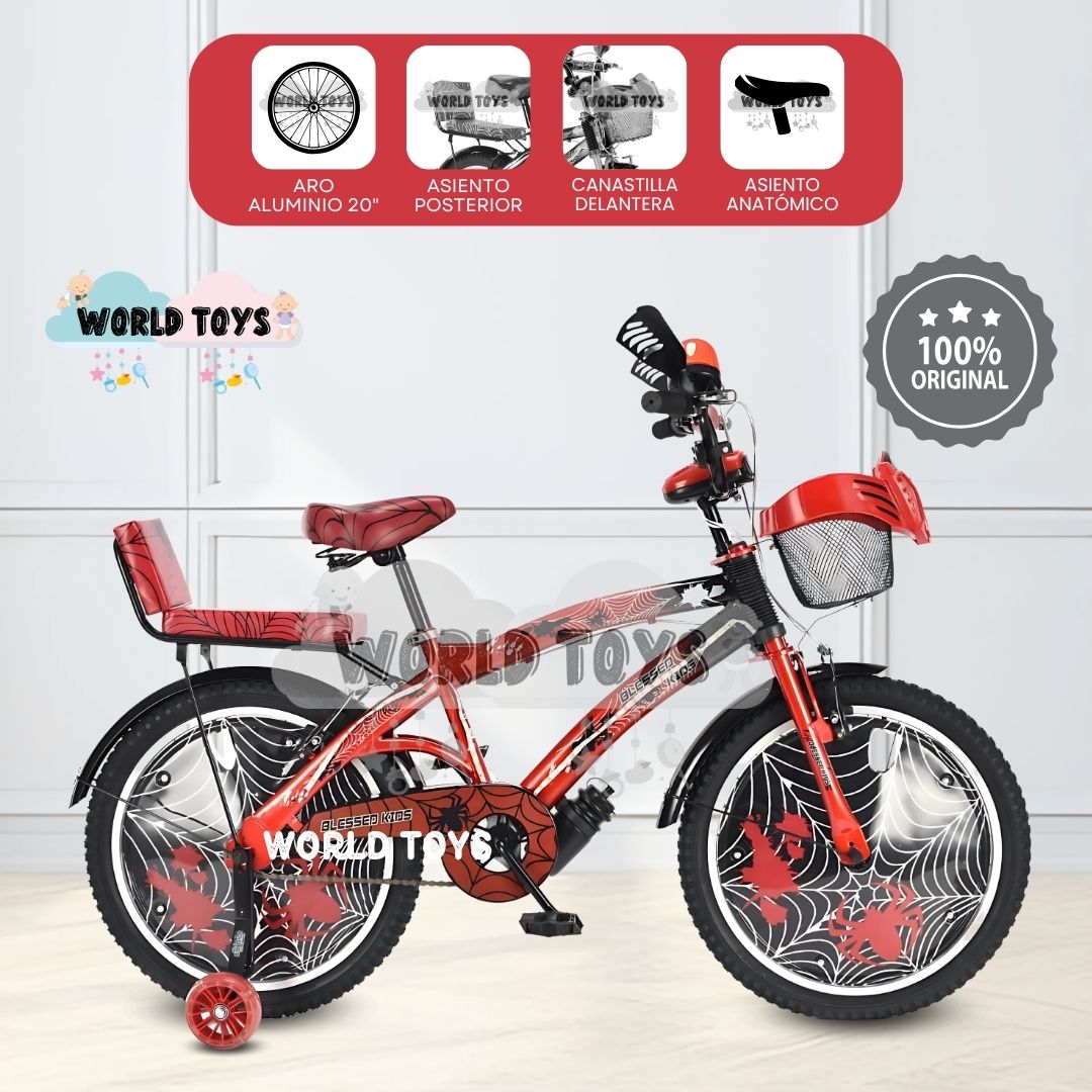 BICICLETA PARA NIÑO ARO 20 «SPIDER BIKE III» RED - 1
