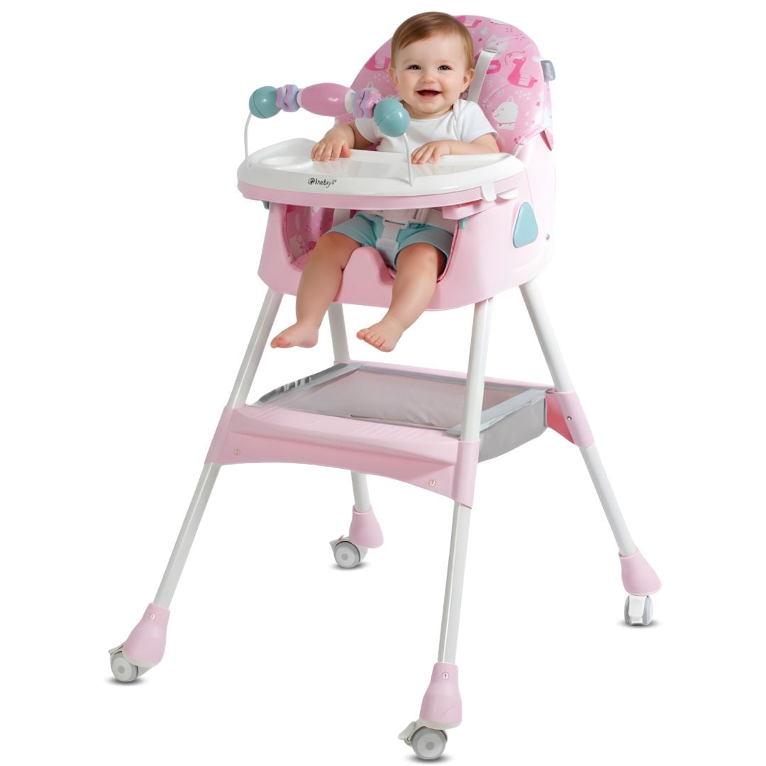 SILLA DE COMER MECEDORA «DALI» ROSA - 1