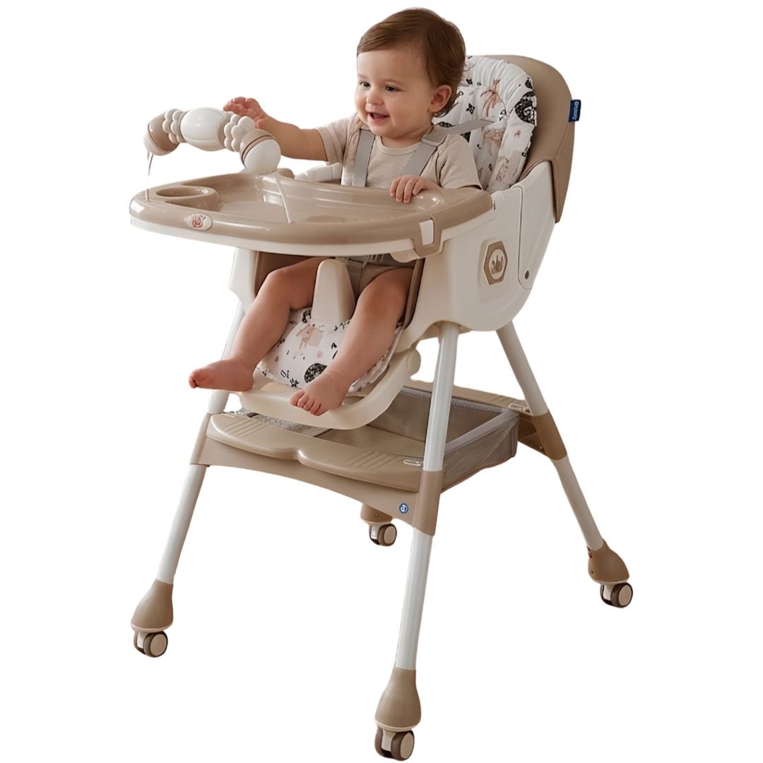 SILLA DE COMER CON MECEDORA «LU PLUS» CON JUGUETE BEIGE - 1