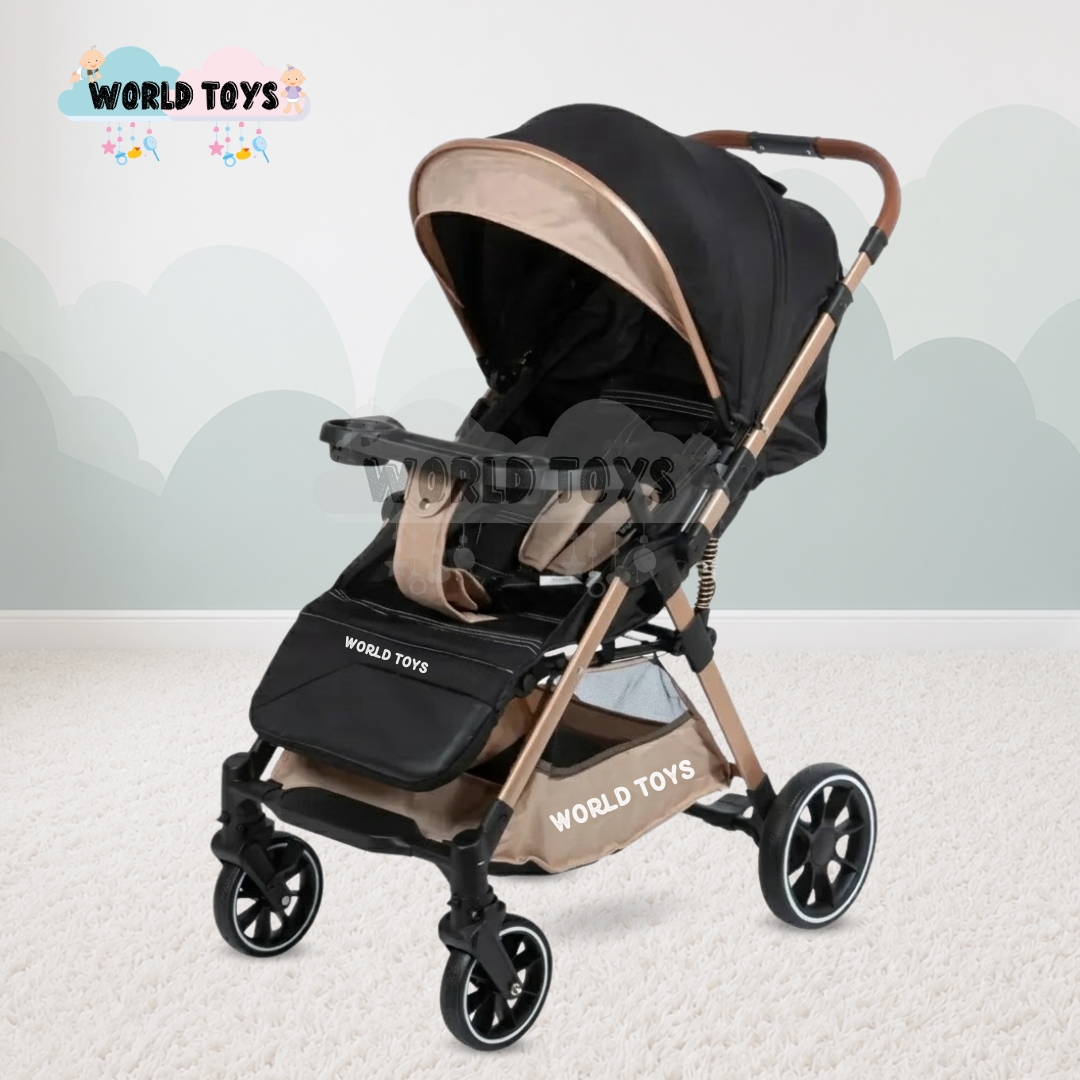 COCHE MALETA DE LUJO «WIN» CON BANDEJA DE COMER BEIGE - 3