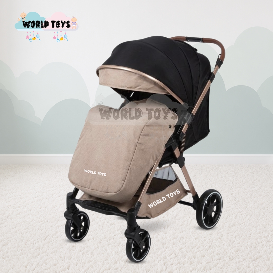 COCHE MALETA DE LUJO «WIN» CON BANDEJA DE COMER BEIGE - 5