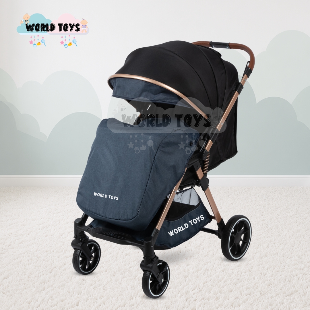 COCHE MALETA DE LUJO «WIN» CON BANDEJA DE COMER BLUE - 5