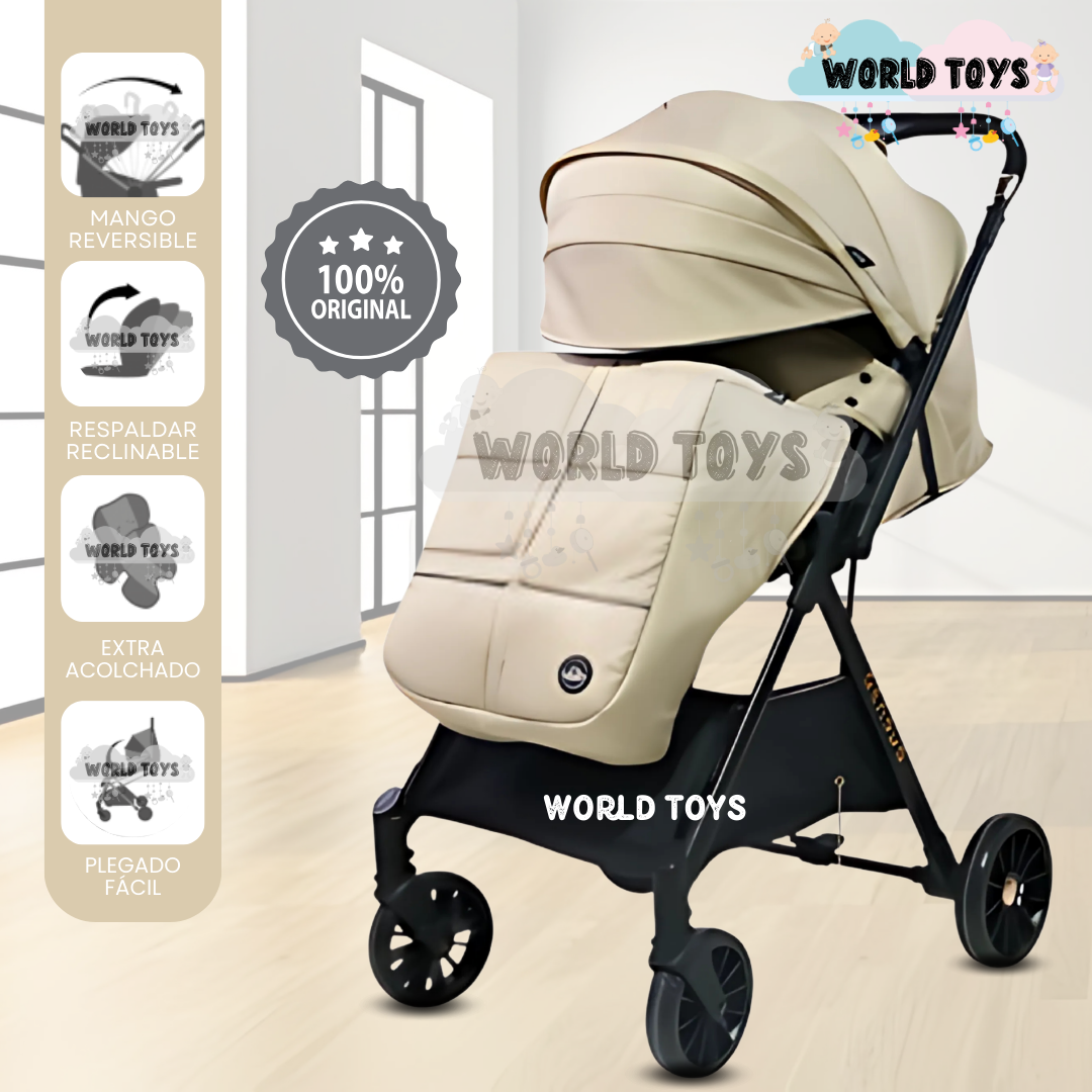COCHE MALETA DE LUJO «GENOVIA» MANGO REVERSIBLE BEIGE - 1