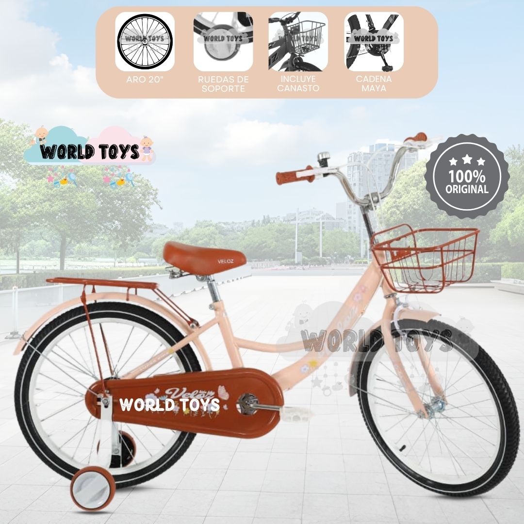 BICICLETA PARA NIÑA ARO 20 «NEW LADY» CON CANASTA BEIGE - 1