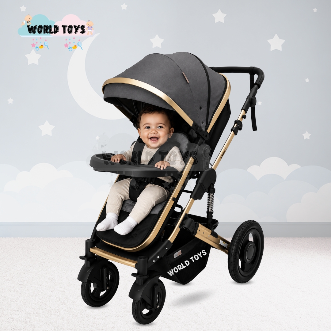 COCHE CUNA MOISÉS DE LUJO «PRADO GOLD» GRIS - 5