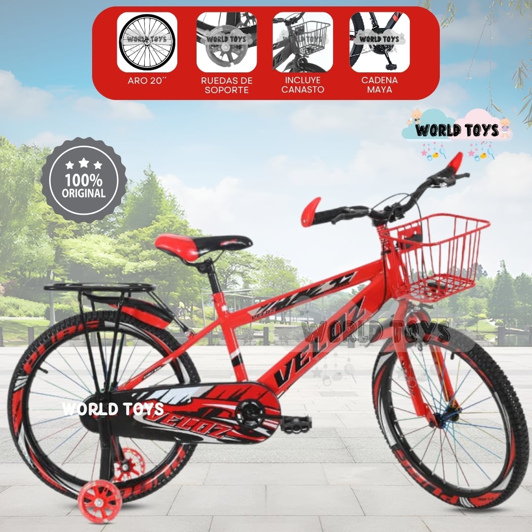 BICICLETA PARA NIÑO ARO 20 «SPORT VZ II» CON CANASTA RED - 1