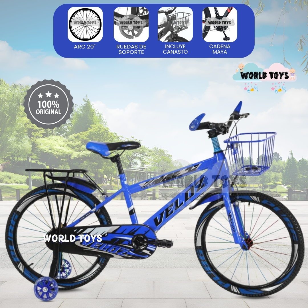 BICICLETA PARA NIÑO ARO 20 «SPORT VZ II» CON CANASTA BLUE - 1
