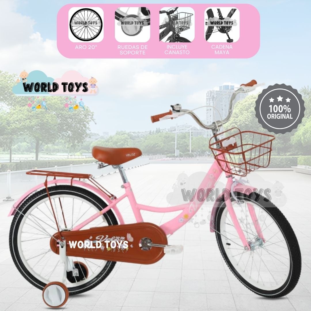 BICICLETA PARA NIÑA ARO 20 «NEW LADY» CON CANASTA PINK - 1