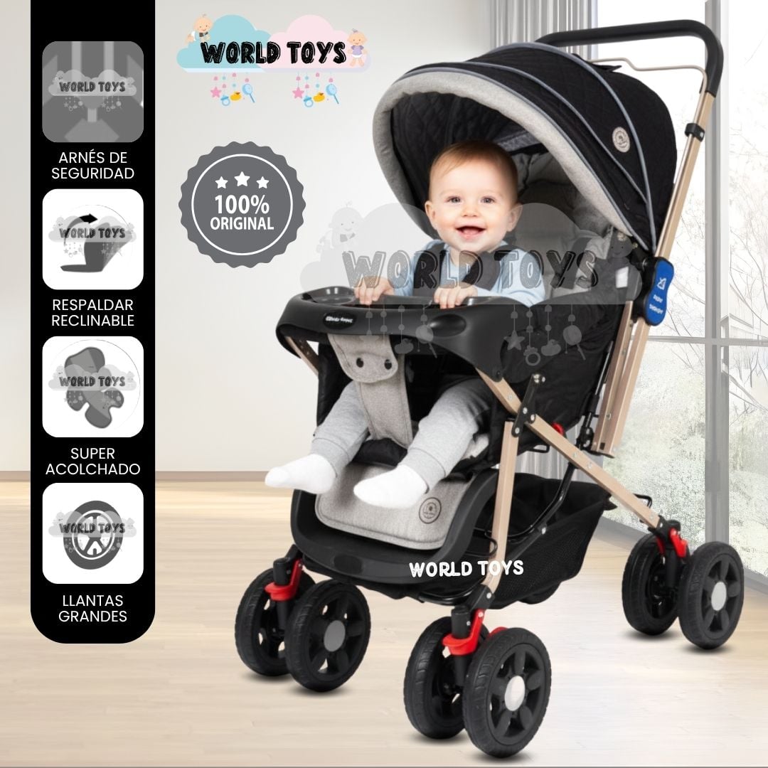 COCHE CUNA BABY HAPPY «VINTAGE NEW» BLACK - 1