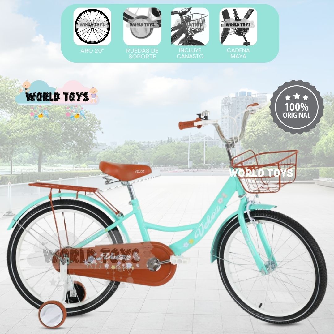 BICICLETA PARA NIÑA ARO 20 «NEW LADY» CON CANASTA TURQUESA - 1