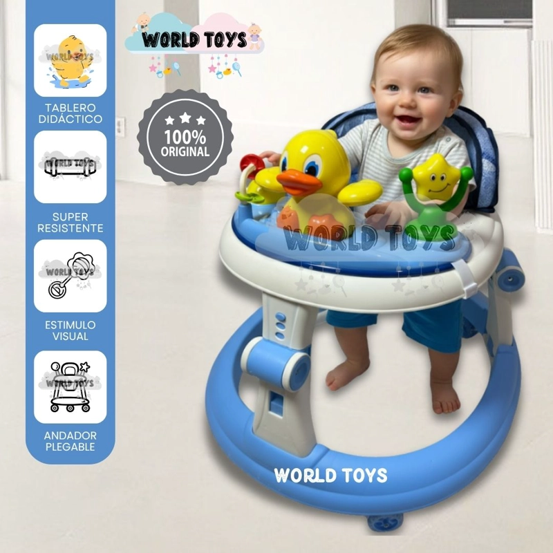 ANDADOR PLEGABLE CON BANDEJA «TUTIDUCK» EDICIÓN DE LUJO BLUE - 1
