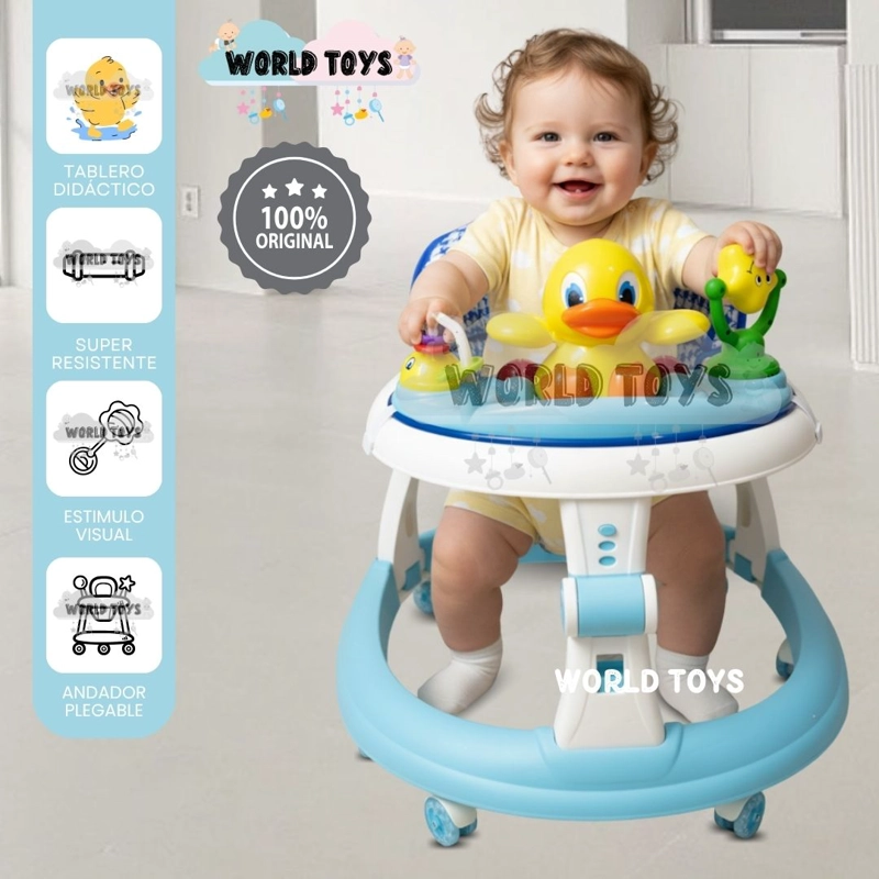 ANDADOR PLEGABLE CON BANDEJA «TUTIDUCK» EDICIÓN DE LUJO SKY BLUE - 1
