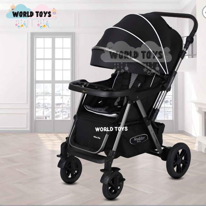 COCHE CUNA DE LUJO «SILVER» CON MANGO REVERSIBLE BLACK - 2