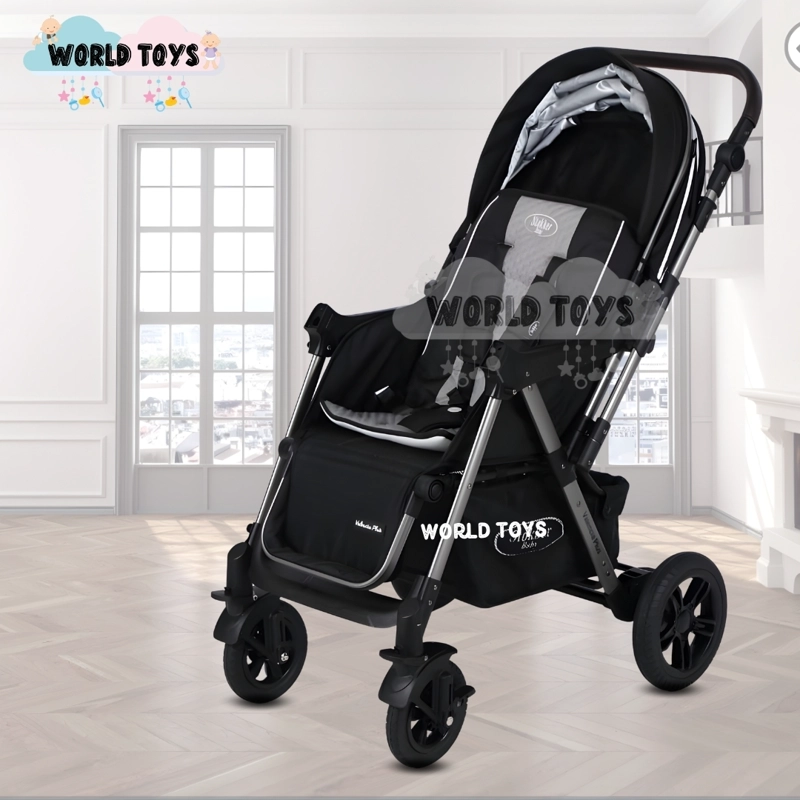 COCHE CUNA DE LUJO «SILVER» CON MANGO REVERSIBLE BLACK - 3