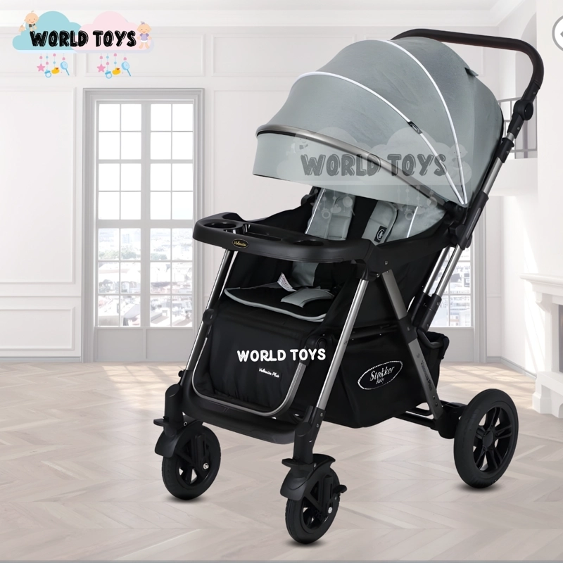 COCHE CUNA DE LUJO «SILVER» CON MANGO REVERSIBLE GRAY - 2