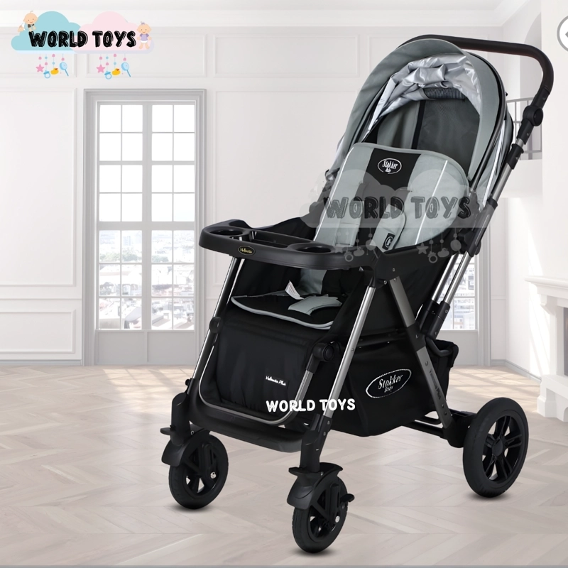 COCHE CUNA DE LUJO «SILVER» CON MANGO REVERSIBLE GRAY - 3