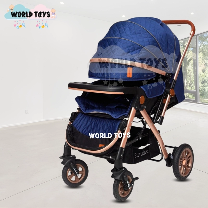 COCHE CUNA DE LUJO «SUNDARA PREMIUM» CON MOCHILA PAÑALERA BLUE - 2