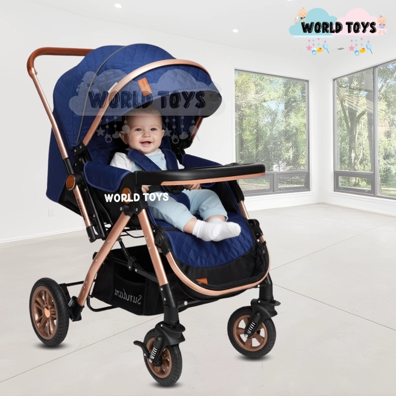 COCHE CUNA DE LUJO «SUNDARA PREMIUM» CON MOCHILA PAÑALERA BLUE - 4
